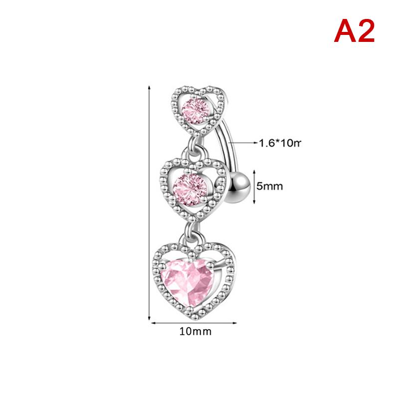 Pink Pendant Belly Button Ring For Women Stainless Steel Navel Piercing Jewelry Rabbit Heart Bear Butterfly Belly Ring