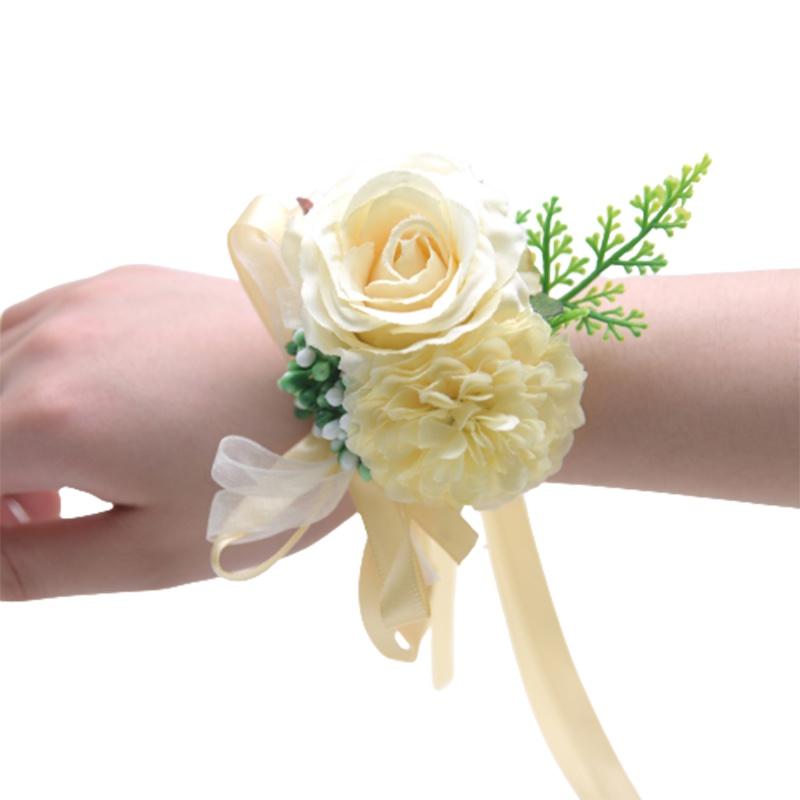 Artificial Rose Wrist Flower Perfect Bridal Accessory For Weddings