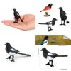 Lifelike Crow Bird Model Pvc Material Educational Toy Bird Figurine Non-assembly 3c Certified
