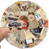 50Pcs Vintage File Cover Sealing Wax Retro Stickers Art Aesthetic Diy Journal Luggage Car Helmet Fridge Decoration Vinyl Sticker