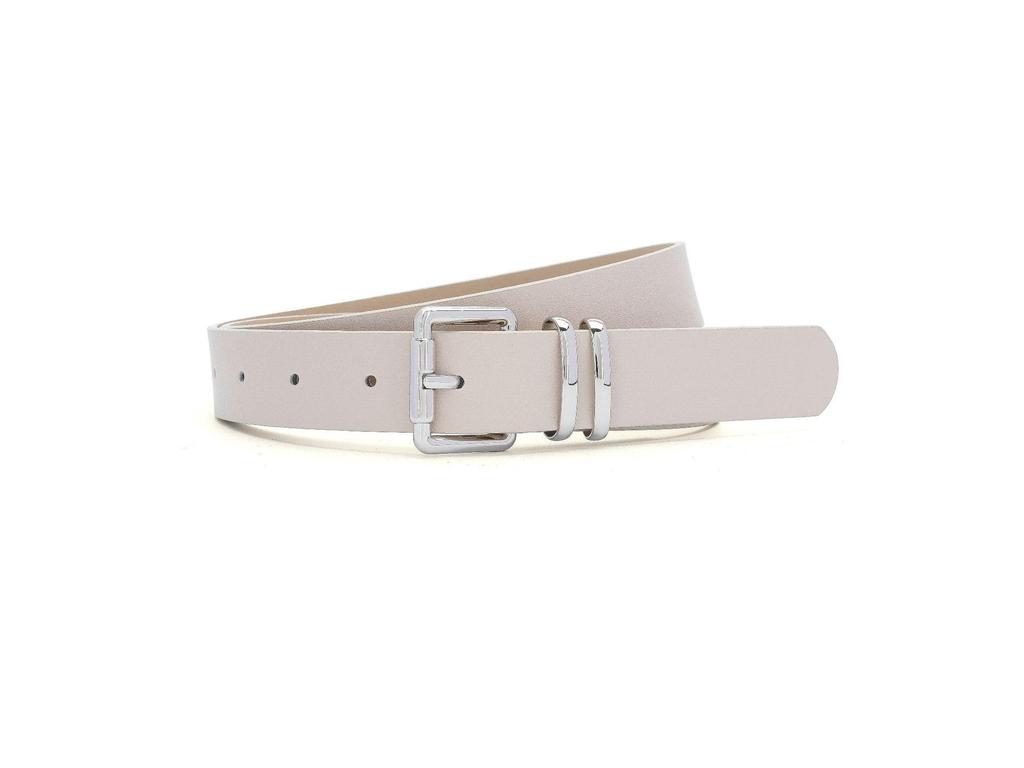 Silver Buckle Leather Women's Belt - Fashionable & Versatile for Jeans and Casual Wear