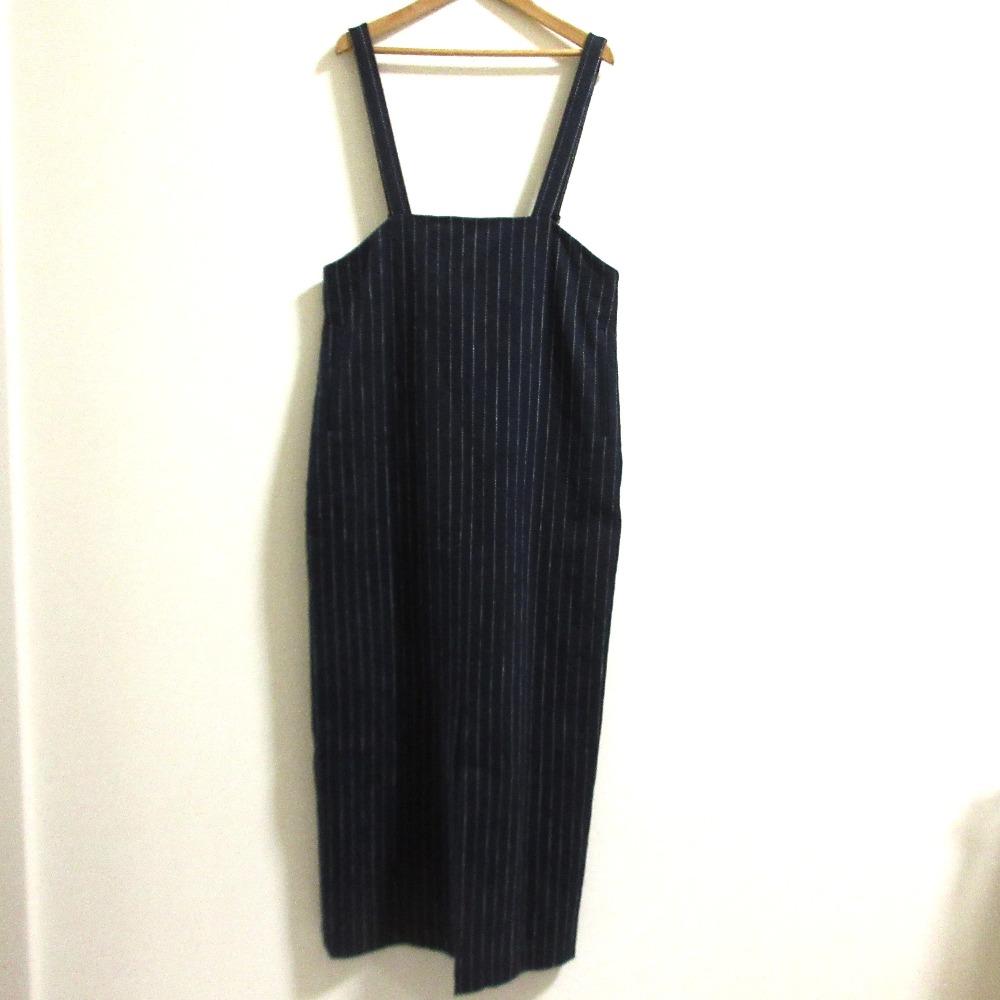 [Used] Unused 24SS IENA Linen Blend I-Line Jumper Skirt Size 36 Navy Women s Luxs Brand Used Clothing Luxe