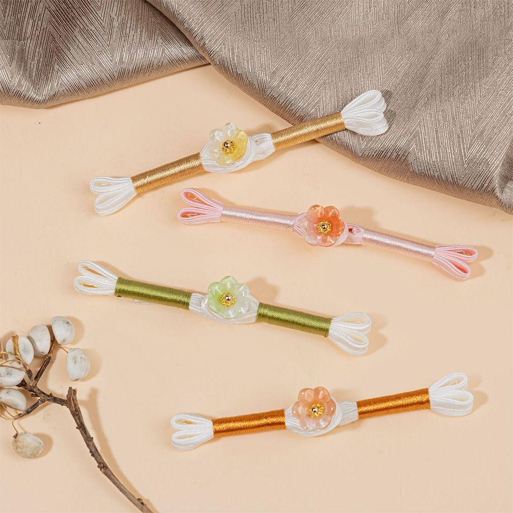 5pcs Floral Cheongsam Buttons Chinese Knot Decorative Clothes Buttons Colorful Clothing Closures Buttons