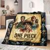 One Piece Art Flannel Blanket Vibrant Design Ideal For Bedroom Sofa Bed Chair Picnic Travel -HE38