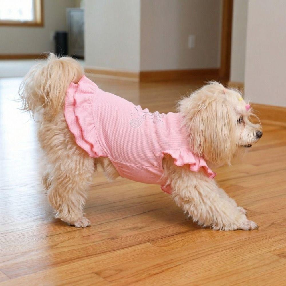 Soft Comfortable Pet Princess Dresses Lover Pattern Doggy Sleeveless Apparel Pet Show