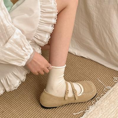 Mode léger rétro Français fond plat bouche peu profonde chaussures simples femmes 2025 nouveau printemps et automne jupe polyvalent chaussures Mary Jane