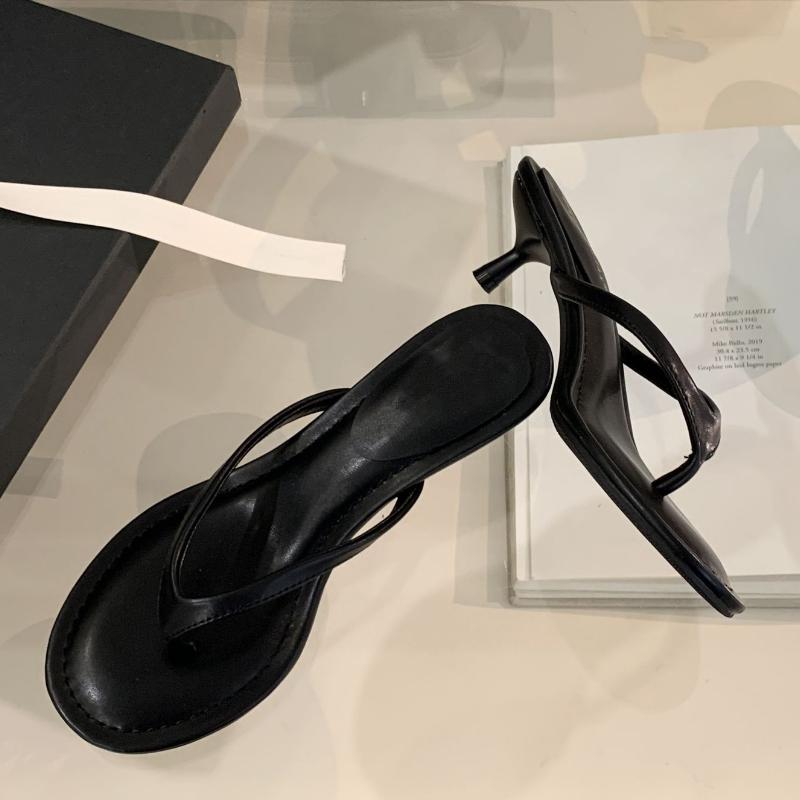 Fashion Fashion Thin Heels Slippers Women Round Clip Toe Slides Sandals Summer Flip Flops Female Shoes Mules Slides