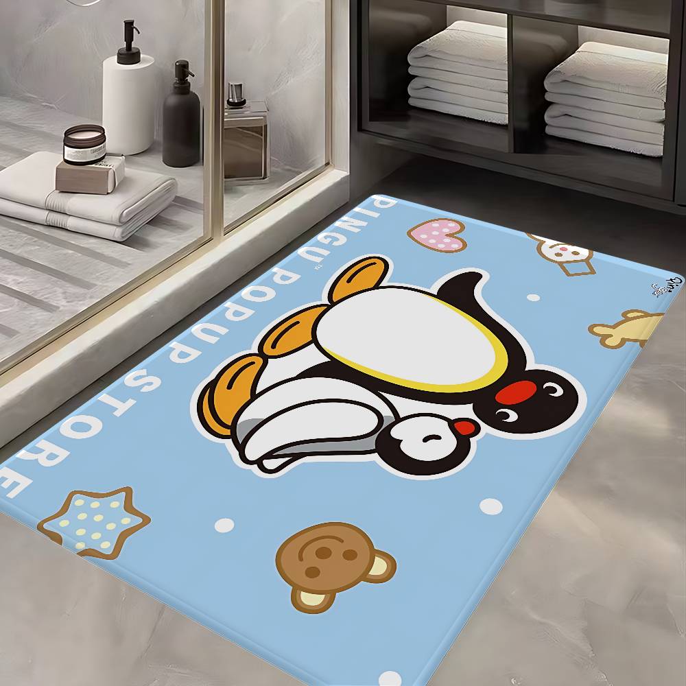 Funny P-Pingu Cute Cartoon Hallway Carpet Washable Non-Slip Living Room Sofa Chairs Area Mat Kitchen Doormat Area Rug