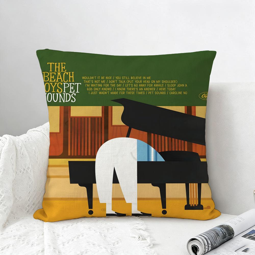 Album Pet Sounds Cushion Cover Natural Linen Pillowcase Set AllinOne Decor for Sofa Bedroom Chair