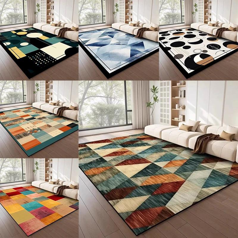 Nordic Style Geometric Pattern Large Carpet Modern Decoration Home Living Room Carpets Bedroom Rugs Anti Slip Washable Mats