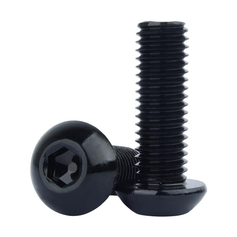 Black Zinc Plated 304 Stainless Steel Button Head Socket Cap Screw M2-M10 ISO7380