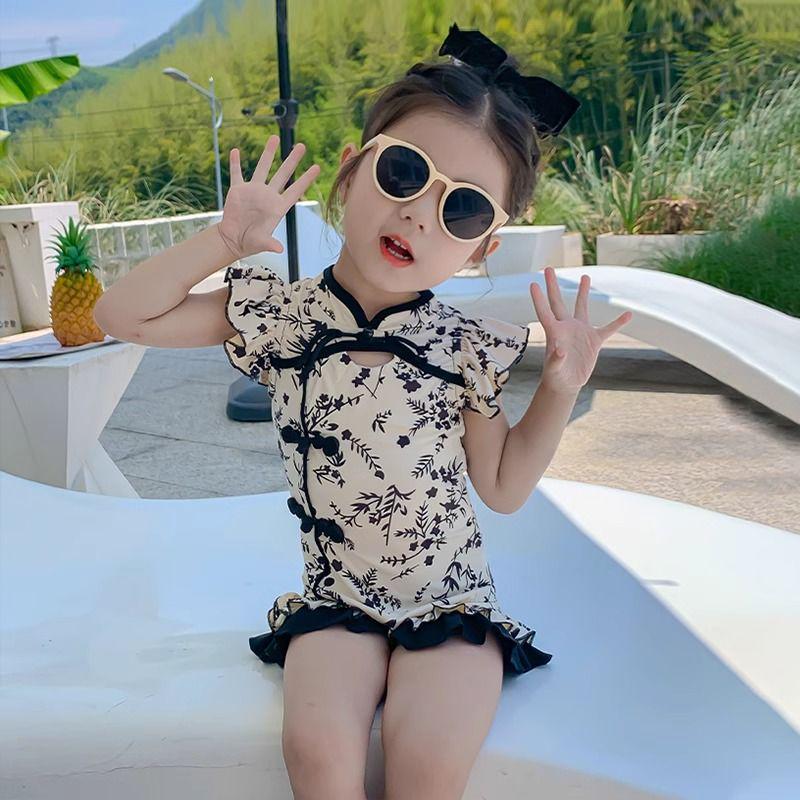 

Трендовый быстросохнущий детский слитный купальник в китайском стиле для отдыха на море Size 100 (height ~90cm)