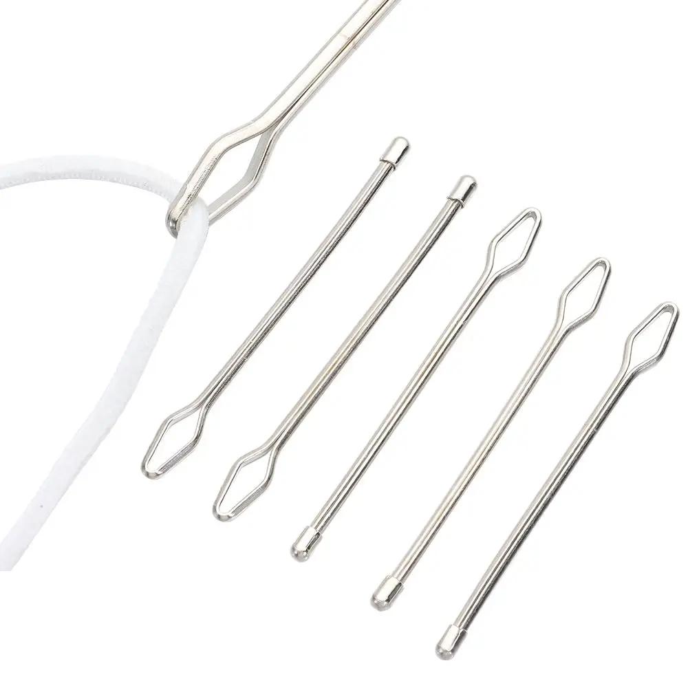 Hand Tool Belt Ribbon Wearing Tools Clip Tweezers Wearing Threaders Guide Elastic Rope Threader Stainless Steel Easy Threaders