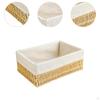 Storage Basket - Woven Paper Rope Bin, Box for Makeup Closet Bathroom Bedroom