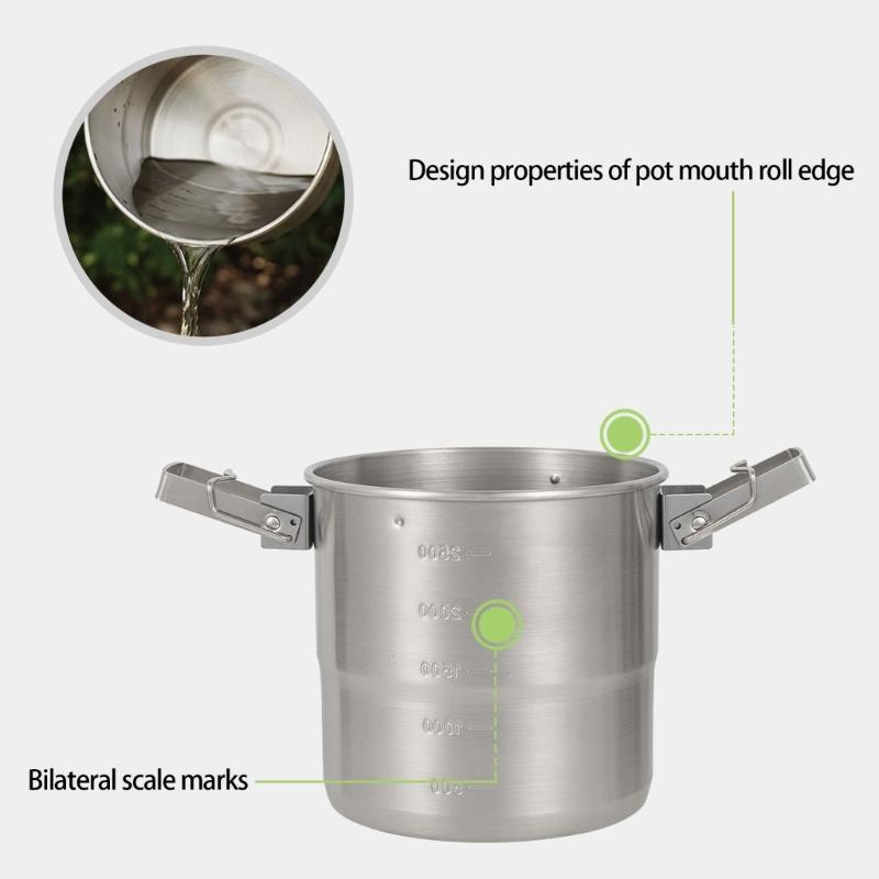 Light weight Outdoor Cooking Stainless Steel Camping Pot Multifunctional For Campers And Adventurers