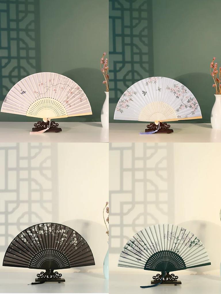 [Don't Yurong] New Chinese Style Suzhou Retro Style Folding Fan Summer Han Chinese Clothing Portable Folding Fan Female Fan