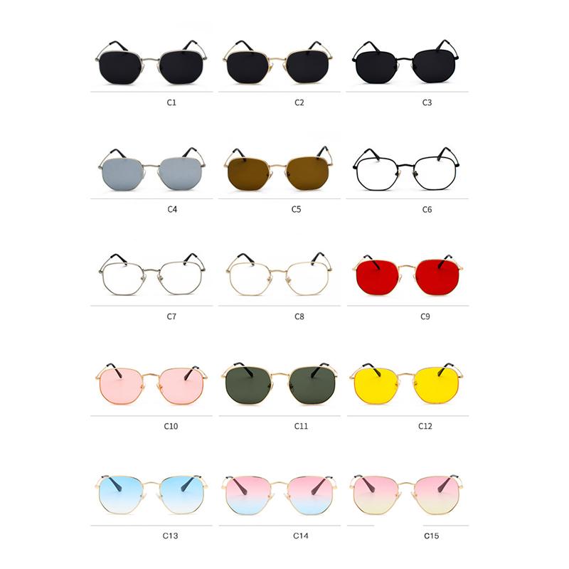 Retro UV400 Sunglasses with Hexagon Metal Frame Gradient Lenses Gold and Silver Frame Colors for Men and Women