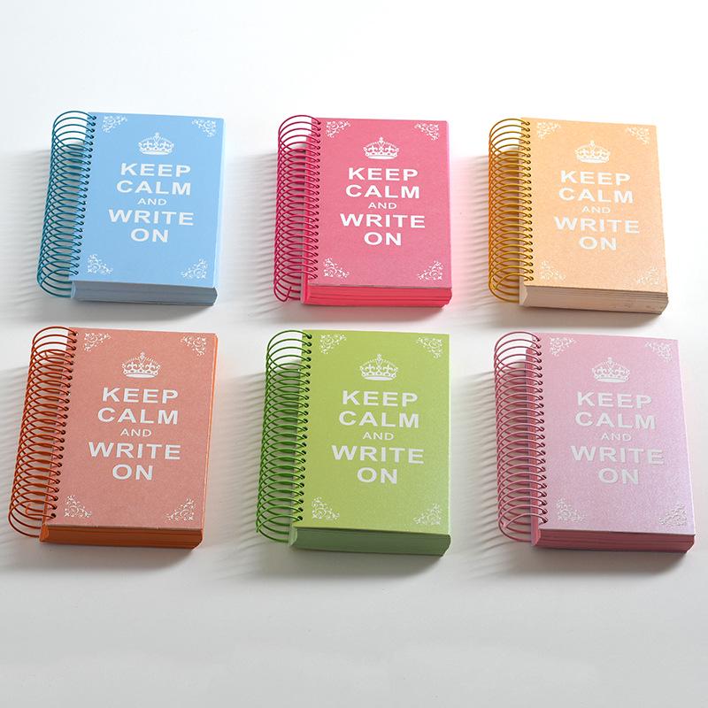 Thickened Color Coil Crown Notebook - Blank Pages, Diary Style маджента