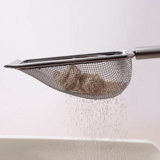 Cat Litter Scoop Fine Mesh Litter Sifting Shovel Stainless Steel Cat Poop Scooper with Non-Slip Handle for Litter Box Cat Waste Removal