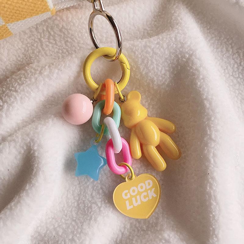 

Креативный милый брелок в виде медвежонка, красочный медведь, аксессуары для украшения сумки для женщин, девочек, подвеска для защитного чехла для наушников