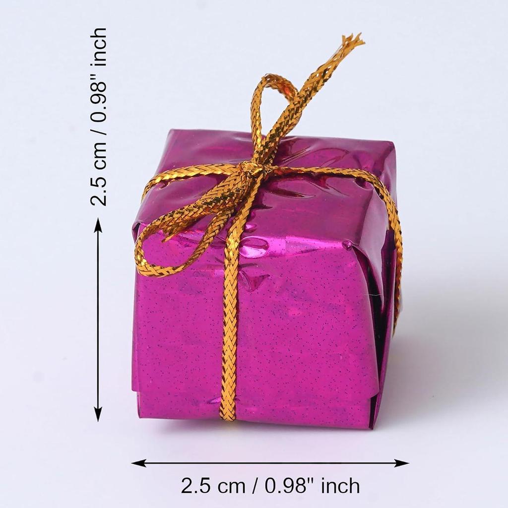 Multicolor Christmas Gift Boxes (Set of 12) | Christmas Tree Decoration Items Hanging Ornaments Props | Xmas Decorations