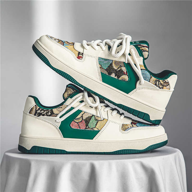 Fashion Flat Sole Spring-autumn The Most Popular Goods Loafers Men's Green Sneakers Men's Original Shoes Sports Super Comfortable