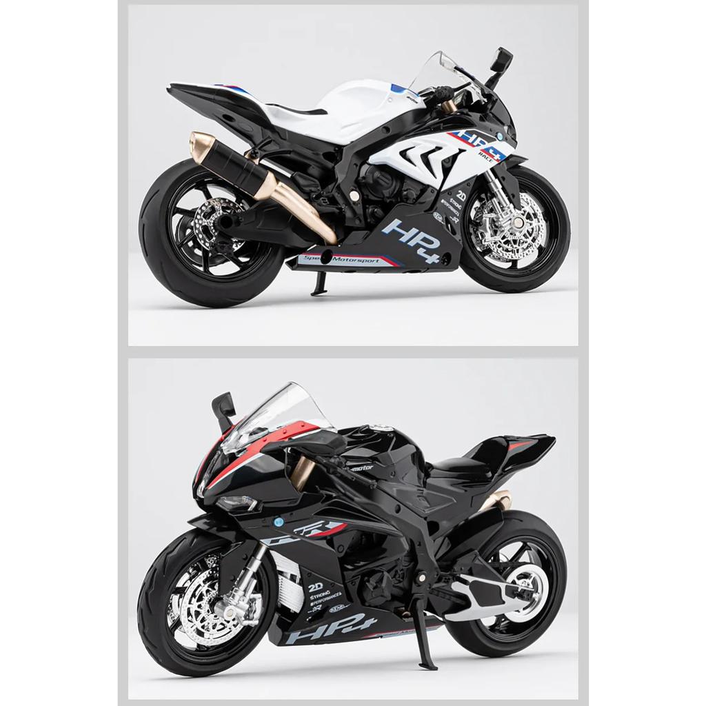 1/12 BMW HP4 Alloy Die Cast Racing Motorcycle Model Vehicle Collection Sound and Light Off Road Autocycle Toys Car