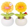 Sunflower Statue Flower Potted Home Decoration Statue Cute Collectible for Home Desktop Bookshelf Decoration