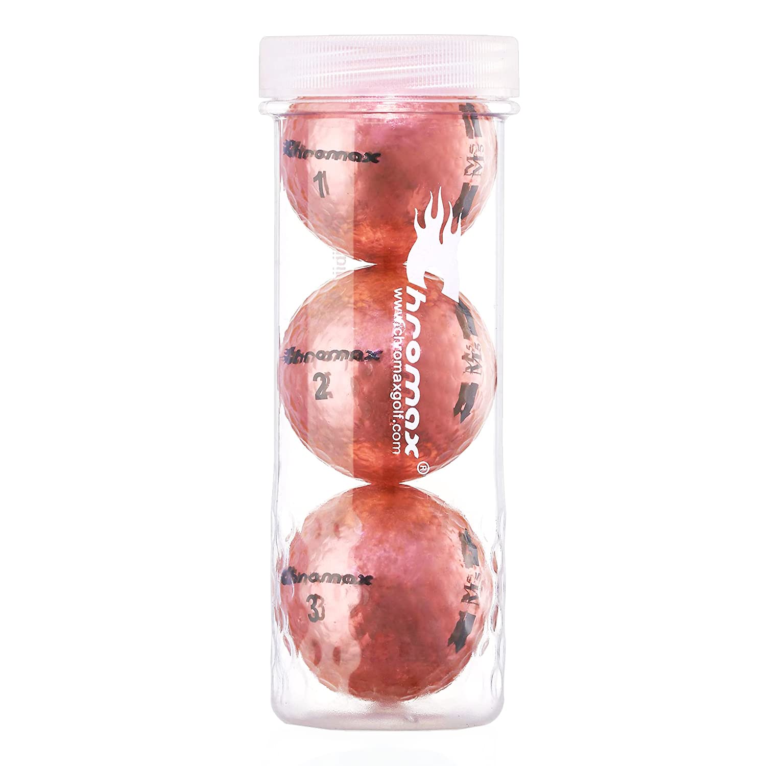 

Chromax Metallic M5 Colored Golf Balls (Tube 3 Pack) Pink