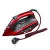 Ferro da stiro elettrico verticale regolabile a 4 livelli da 2500W, autopulente, portatile da viaggio, vapore per abiti, nero/rosso