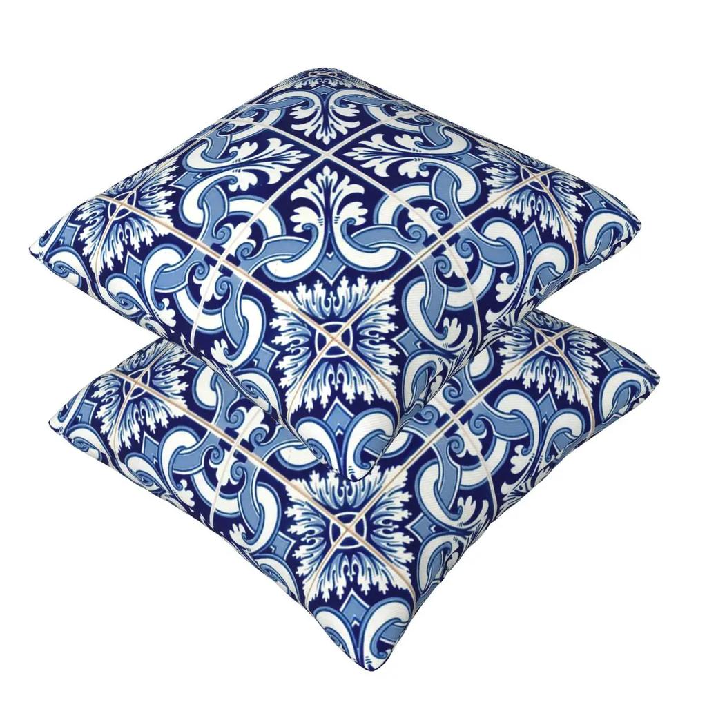 Azulejo Lissabon Azulejos Lisboa 2 Stuks Vierkante Kussensloop Kussenhoes Kussen Decor Comfort Sierkussen Voor Huis Auto