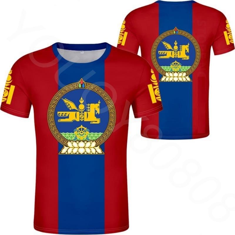 Mongolia T-Shirt Name Number Mng T-Shirt National University Text Photo Clothes DIY Free Custom Country Flag Mn Mongolia Mongoli S
