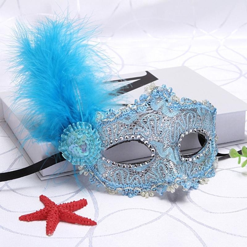 Costume Mask Feather Masquerade Mask Halloween Mardi Gras Cosplay Party Masque
