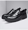 Fashion Increase Platform Shoes for Men Fashion Casual Spring Autumn New Designer British Scratch Prints Business Leather Shoes Man