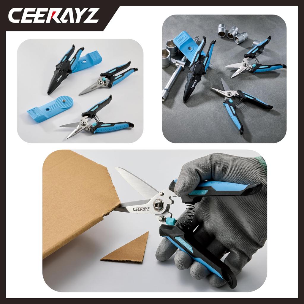 CEERAYZ Scissors 200mm Multipurpose Heavy Duty 420 Japanese Stainless Steel Industrial Scissors Scissors Metalworking Pruning Gardening Pruning with