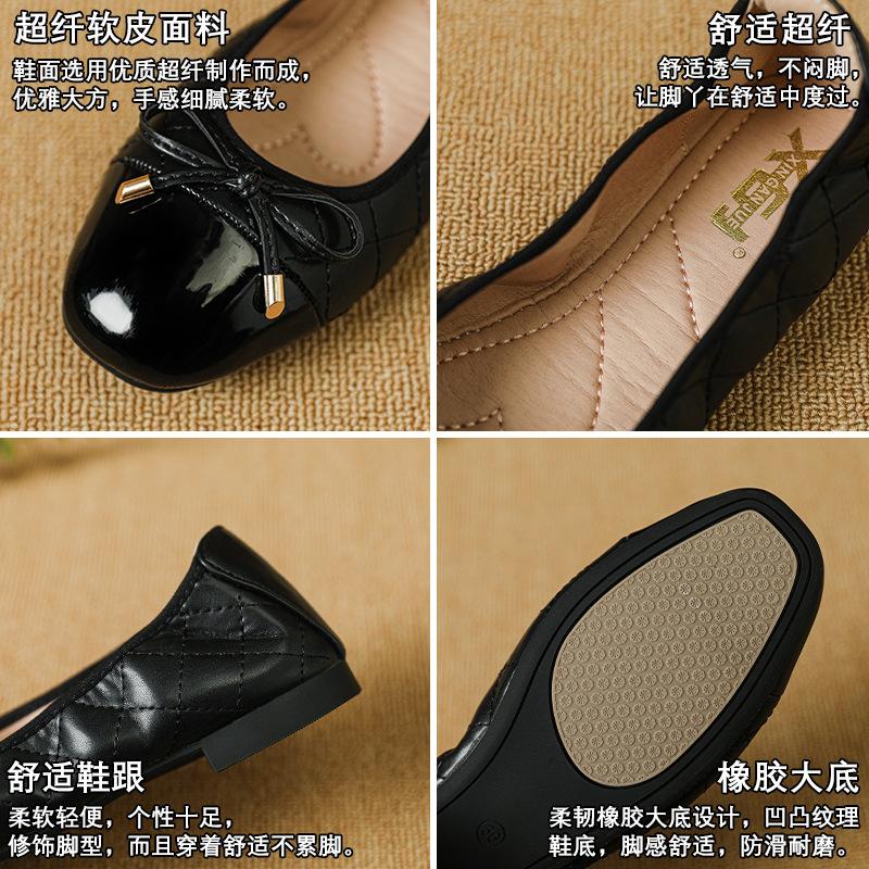 Fashion Classic Mixed Colors Flats Woman Spring Bowtie Ballet Shoes Traf Plaid Roll-Up Loafers Ladies Gold Ballerinas Office Dress Shoes