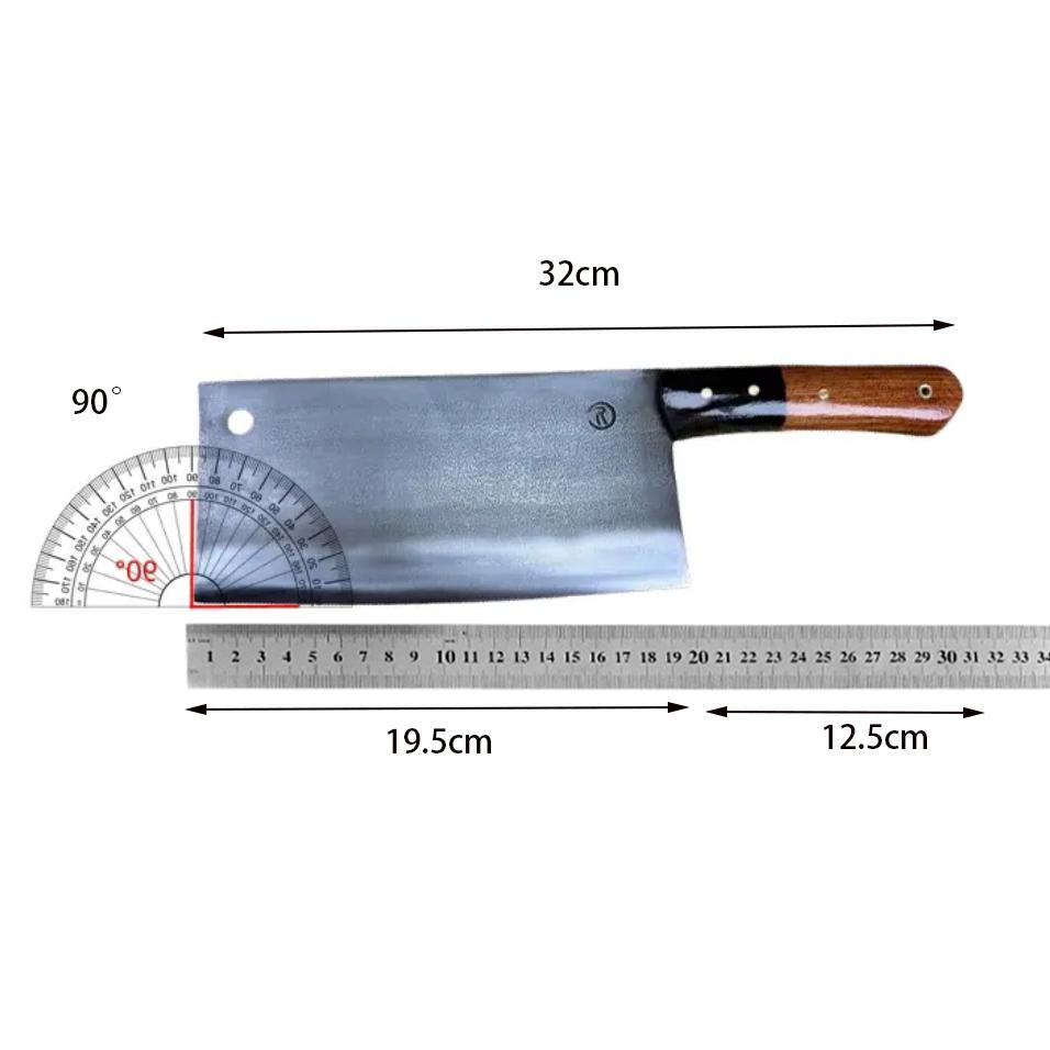 Handmade Forged Slicing Knife Damascus Steel Blade Cleaver Meat Cutting Vegetable 7.7 Inch Kitchen Knife Rosewood & Ebony Handle