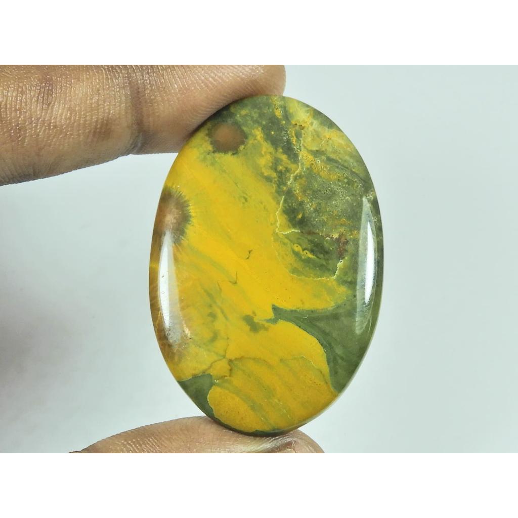 23X46X04MM Natural Ocean Jasper Oval Shape Cabochon Loose Gemstone 67Cts. G-341