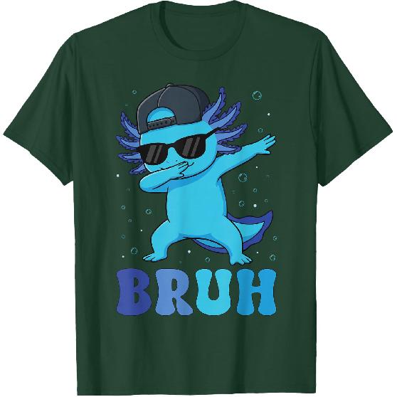 Bruh Dabbing Axolotl Funny Mens Kids Boys Teens Axolotls T-Shirt