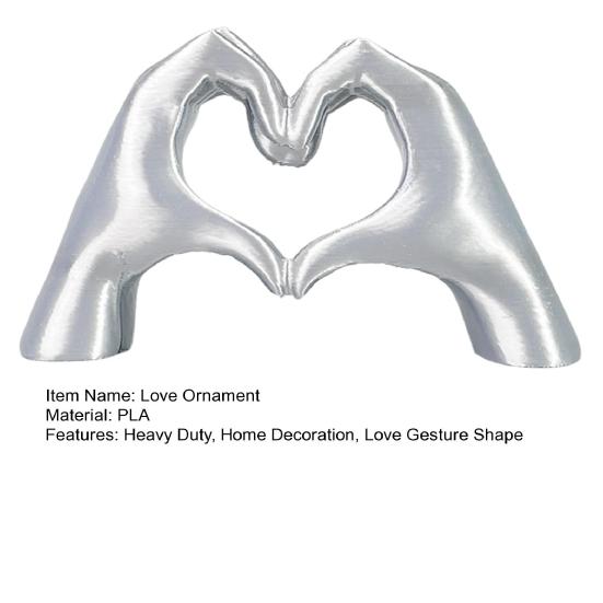 3D Printed Love Gesture Figurine Love Heart Hand Shape Statue Sculpture Home Office Wedding Party Desktop Decoration Ornament
