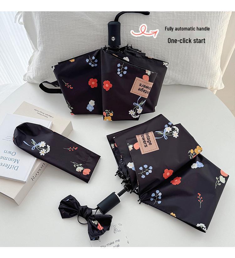 Sturdy Folding Umbrella: Cute Print, Dual-Use for Sun and Rain, Sun Protection for Men and Women