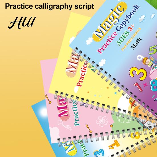 Handschrift-Übungsbuch-Set Rillenschrift-Übungsheft für Kinder von 3-5 Jahren Übungs-Kopiervorlage Spaßige Aktivitäten Junge Lerner