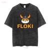 Floki Inu Memecoin Crewneck T Shirt Cryptocurrency Crypto Token long or short sleeves vintage Washed Soft Versatile Unisex