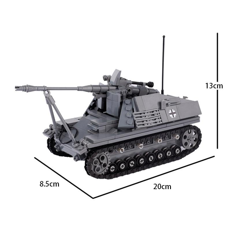 Military Miniature Soldier Rhinoceros Anti-Tank Artillery Weapon Building Block Small Particles Boy Toy