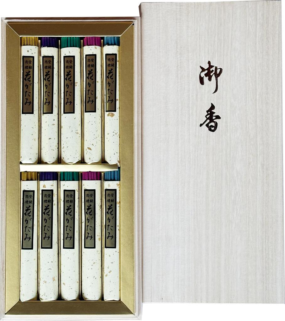 with Lotus Flower Baikundou Hanagata Goshikiko Incense Stick 10 Wood Tradition and 5 Types of Floral Fragrance Gift Made in Awaji Baikundou Gift Gifts