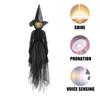 Świecące Wiedźmy Trzymające się za Ręce z Kołkami Aktywowana Dźwiękiem Halloweenowa Stojąca Dekoracja Wiedźmy ze Świecącą Twarzą na Zewnątrz Trawnik Ogród Patio Dekoracja