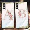 Pink Flowers Letter Phone Case For Samsung S24 S23 S22 S20 S21 FE Ultra S24 S23 S10 S10E S9 S8 Plus 5G Shockproof TPU Shell Bag