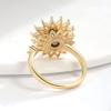 Geometric Rotating Ring For Women With Sunflower Design And Adjustable Copper Material