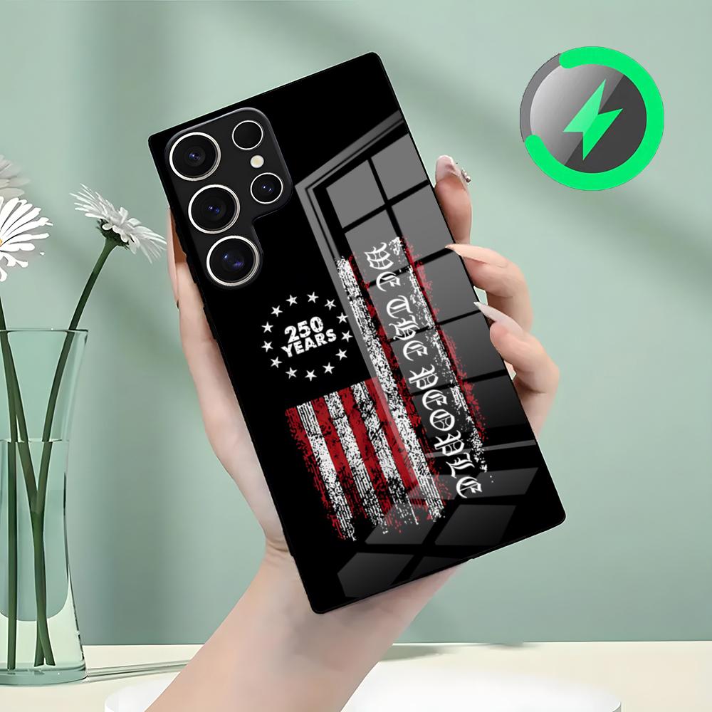 

USA 250th Anniversary Phone Case For Samsung S26 S25 S24 S23 S22 S21 S20 Edge Ultra Plus FE For Magsafe Glass Case Galaxy S23