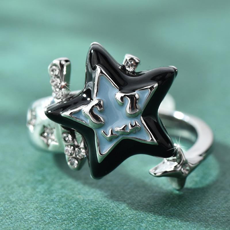 Fashionable Long Sweater Chain Necklace With Elegant Lucky Star Spinner Pendant